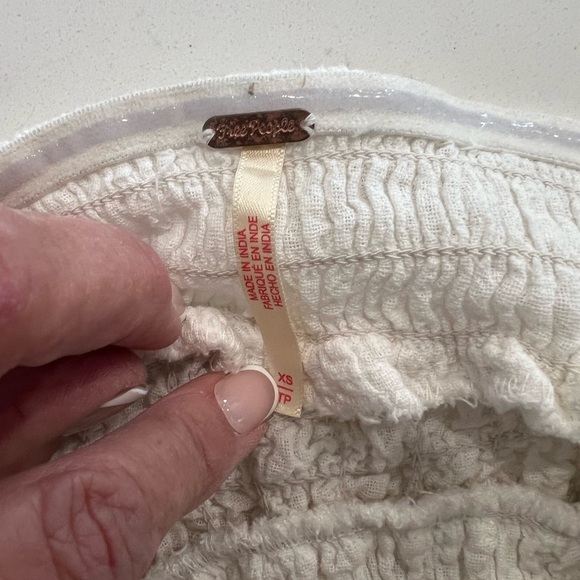 Free People Cream Smocked Asymmetrical Sundress - Picture 10 of 12